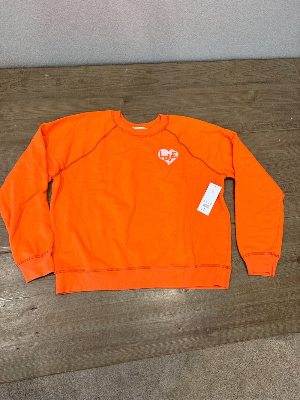 Spiritual Gangster Neon Orange Crewneck with Heart Logo